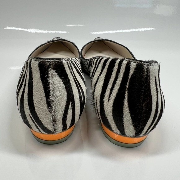 Sophia Webster Loca Zebra Printed Calf Hair Flats Size 37 baddie  retro boho - Picture 8 of 14